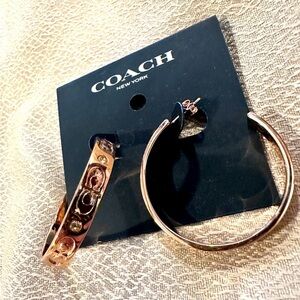 Coach Rose Gold Hoop Earrings